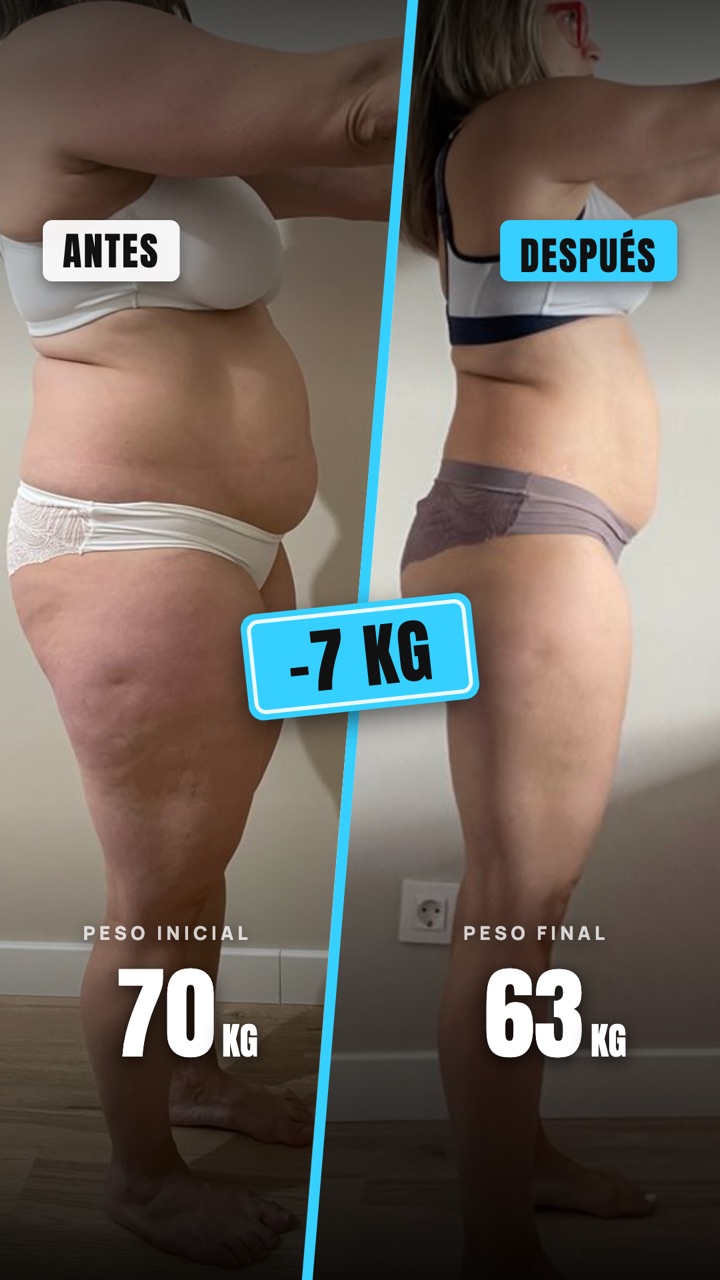 Cambio físico de 70 a 63 kilos